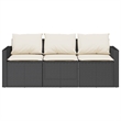 vidaXL Garden Sofa in Black And Cream