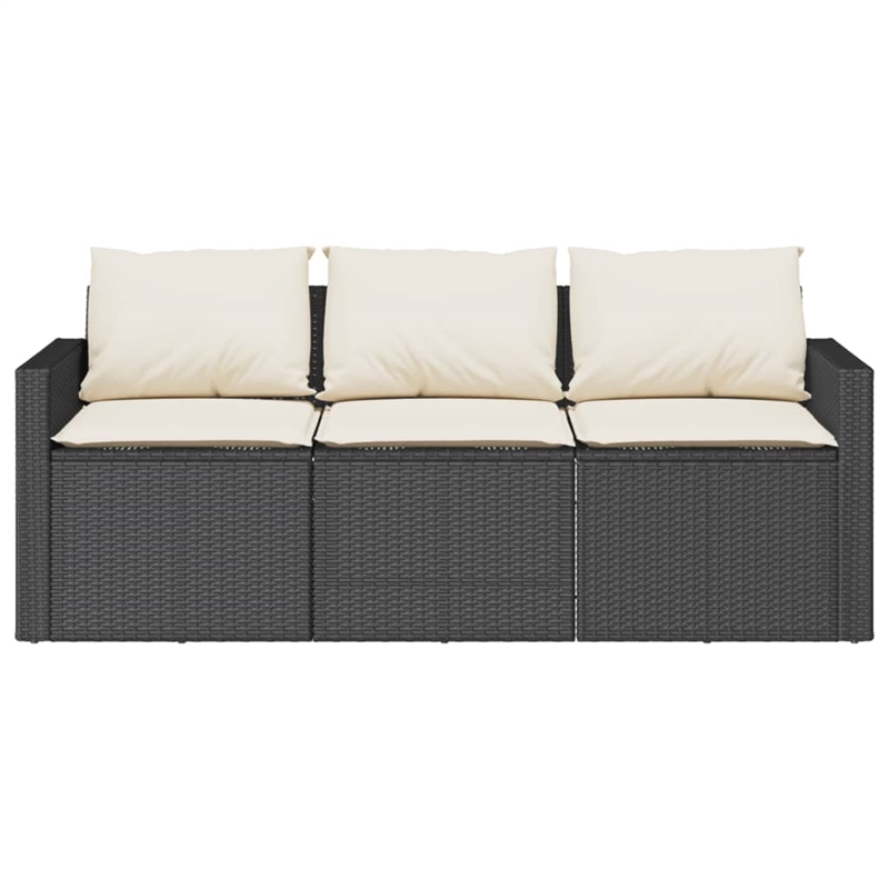 vidaXL Garden Sofa in Black And Cream