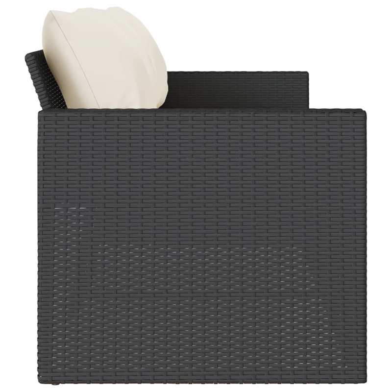 vidaXL Garden Sofa in Black And Cream