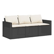 vidaXL Garden Sofa in Black And Cream