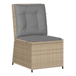 vidaXL Reclining Patio Sofa With Light Grey Cushions in Beige Frame
