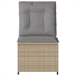 vidaXL Reclining Patio Sofa With Light Grey Cushions in Beige Frame