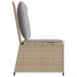 vidaXL Reclining Patio Sofa With Light Grey Cushions in Beige Frame