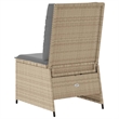 vidaXL Reclining Patio Sofa With Light Grey Cushions in Beige Frame