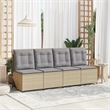 vidaXL Reclining Patio Sofa With Light Grey Cushions in Beige Frame