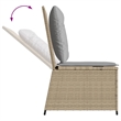 vidaXL Reclining Patio Sofa With Light Grey Cushions in Beige Frame
