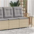 vidaXL Reclining Patio Sofa With Light Grey Cushions in Beige Frame
