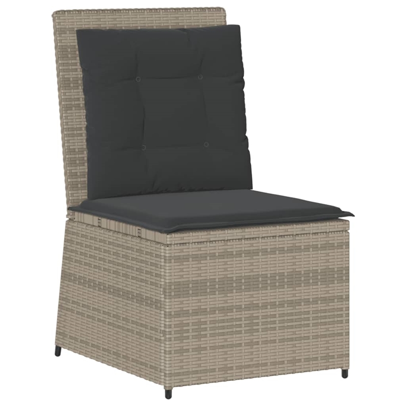 vidaXL Reclining Patio Sofa in Light Grey And Dark Grey