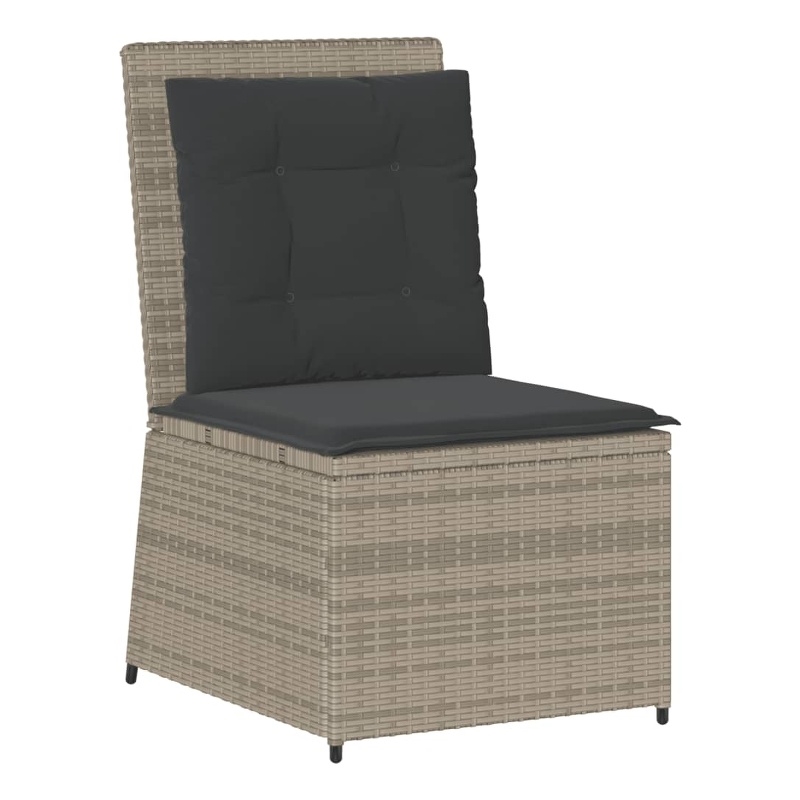 vidaXL Reclining Patio Sofa in Light Grey And Dark Grey