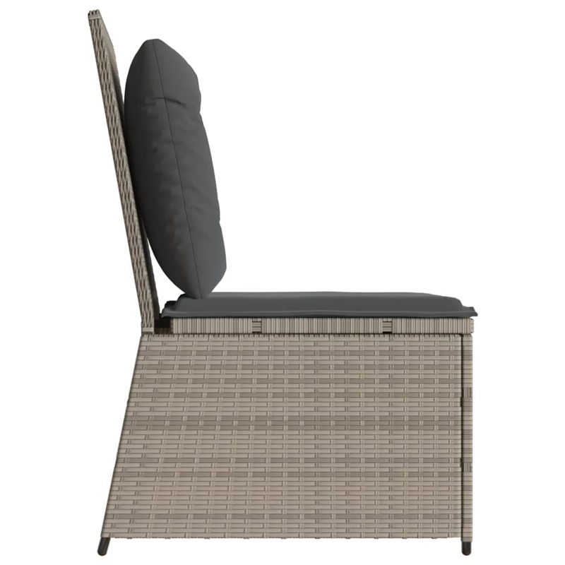 vidaXL Reclining Patio Sofa in Light Grey And Dark Grey