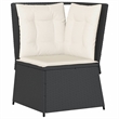vidaXL Patio Sofa in Black & Cream/White