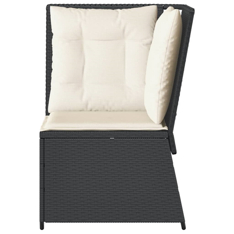 vidaXL Patio Sofa in Black & Cream/White