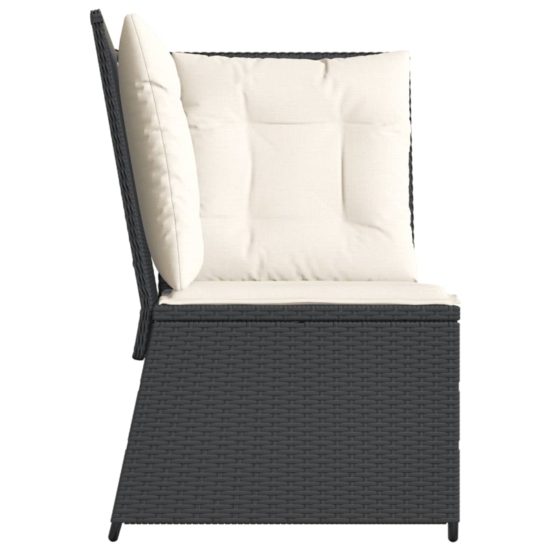 vidaXL Patio Sofa in Black & Cream/White