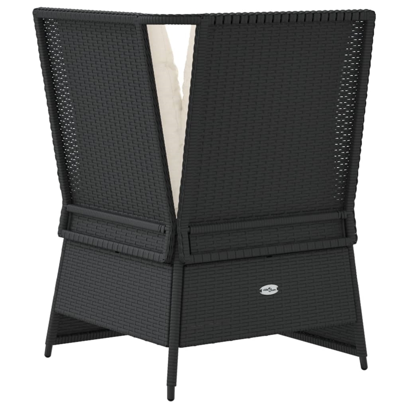 vidaXL Patio Sofa in Black & Cream/White