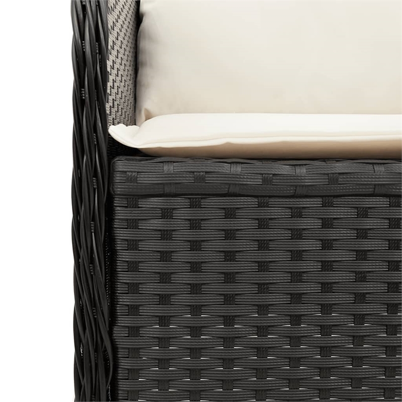 vidaXL Patio Sofa in Black & Cream/White