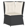 vidaXL Patio Sofa in Black & Cream/White