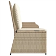 vidaXL PE Rattan Powder-Coated Steel & Polyester Reclining Patio Bench in Beige