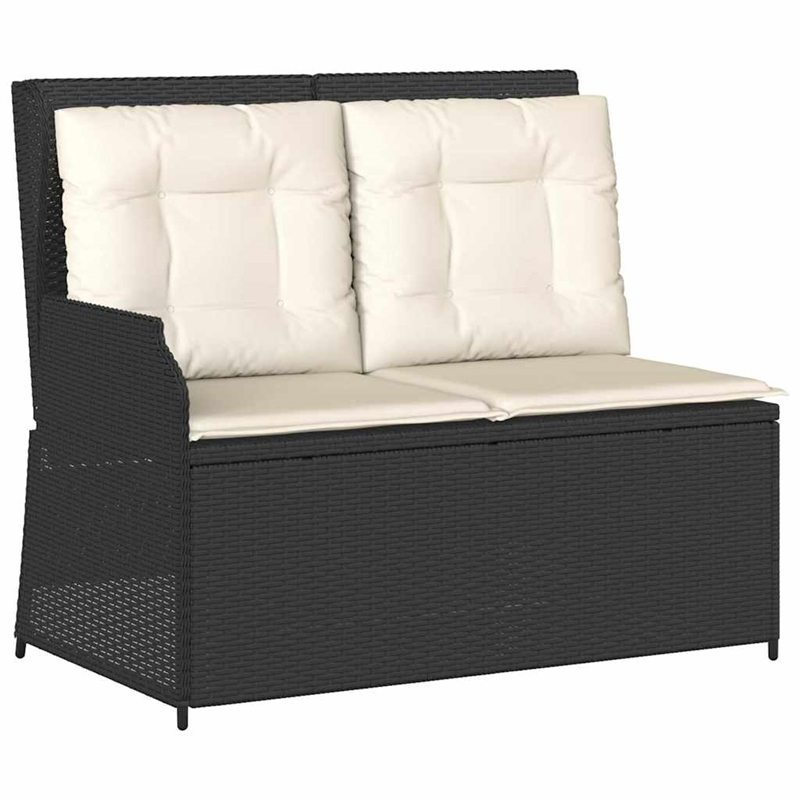 vidaXL Reclining Garden Bench in Black & Cream/White