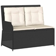 vidaXL Reclining Garden Bench in Black & Cream/White
