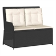 vidaXL Reclining Garden Bench in Black & Cream/White