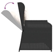 vidaXL Reclining Garden Bench in Black & Cream/White