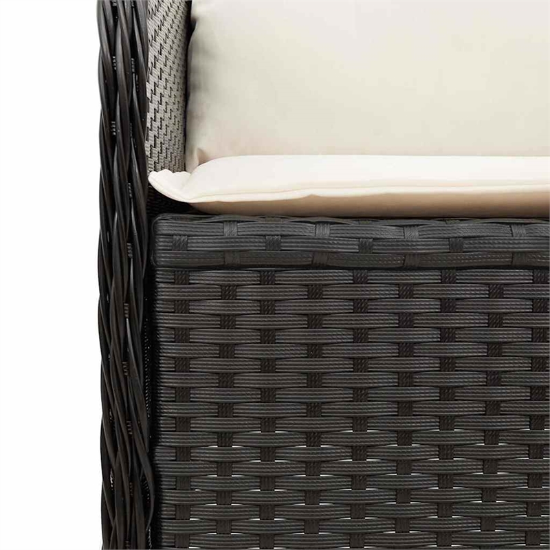 vidaXL Reclining Garden Bench in Black & Cream/White