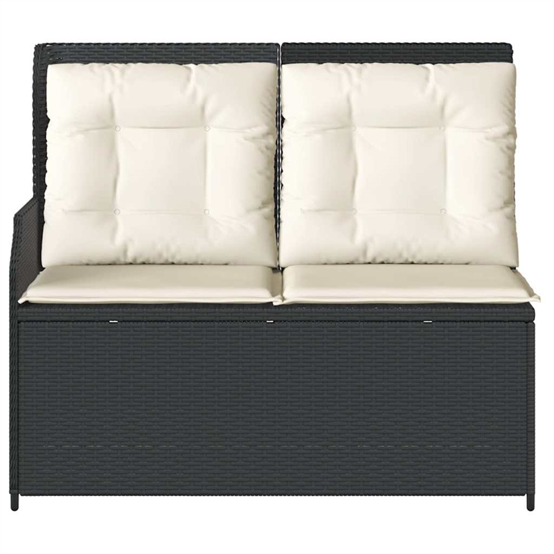 vidaXL Reclining Garden Bench in Black & Cream/White