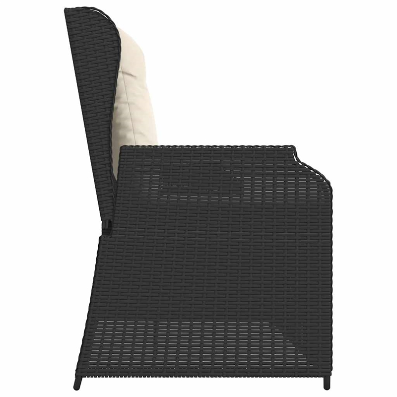 vidaXL Reclining Garden Bench in Black & Cream/White