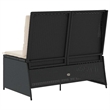 vidaXL Reclining Garden Bench in Black & Cream/White
