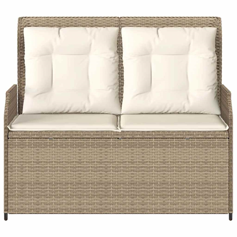 vidaXL Reclining Patio Bench in Beige