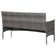 vidaXL 3-Seater PE Rattan And Steel And Polyester Fabric Sofa in Grey