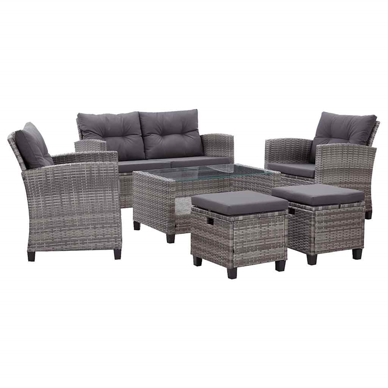 vidaXL 6 Pcs Garden Sofa Set in Dark Grey
