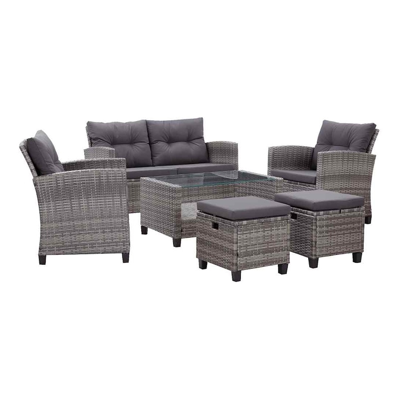 vidaXL 6 Pcs Garden Sofa Set in Dark Grey