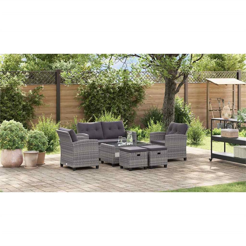vidaXL 6 Pcs Garden Sofa Set in Dark Grey