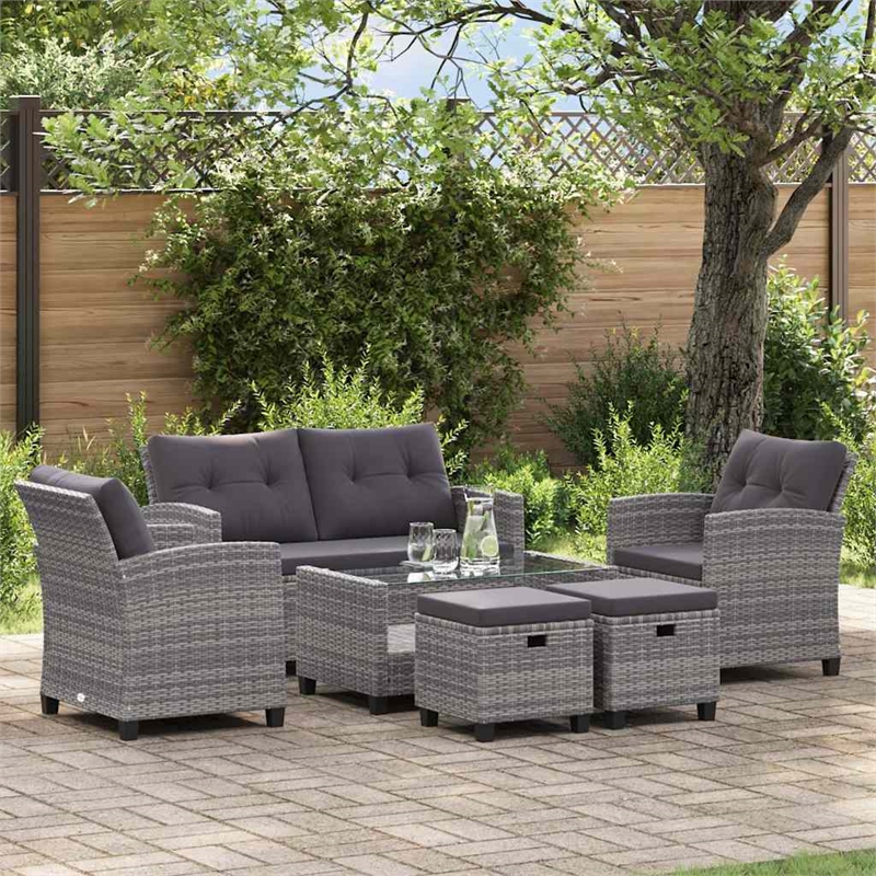vidaXL 6 Pcs Garden Sofa Set in Dark Grey