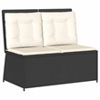 vidaXL Reclining Patio Bench in Black & Cream/White