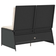 vidaXL Reclining Patio Bench in Black & Cream/White