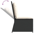 vidaXL Reclining Patio Bench in Black & Cream/White