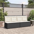 vidaXL Reclining Patio Bench in Black & Cream/White