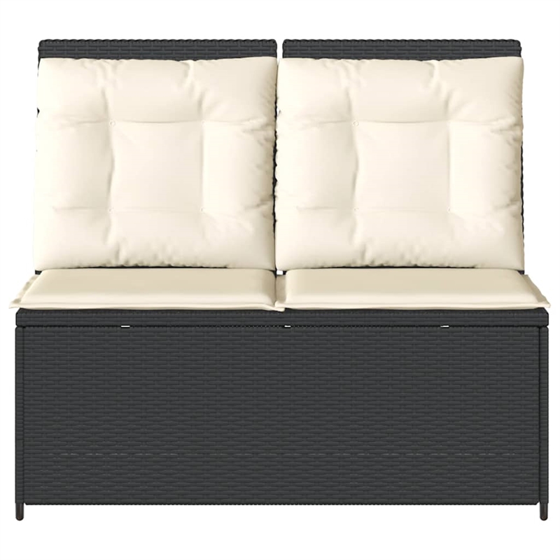 vidaXL Reclining Patio Bench in Black & Cream/White