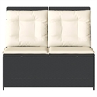 vidaXL Reclining Patio Bench in Black & Cream/White