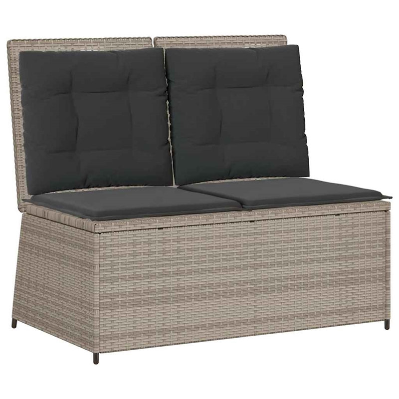 vidaXL Reclining Patio Bench in Light Grey And Dark Grey