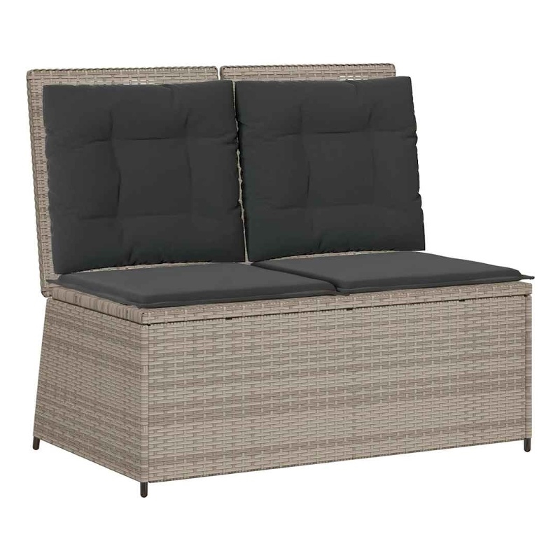 vidaXL Reclining Patio Bench in Light Grey And Dark Grey