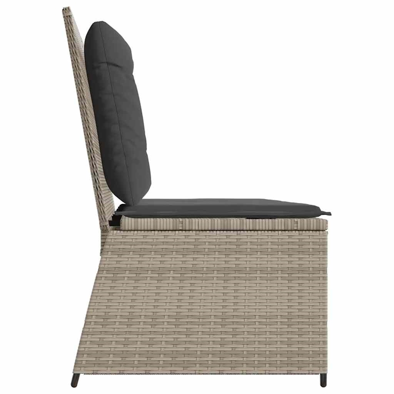 vidaXL Reclining Patio Bench in Light Grey And Dark Grey