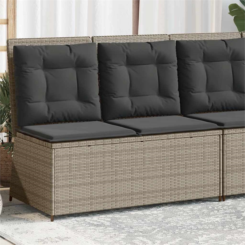 vidaXL Reclining Patio Bench in Light Grey And Dark Grey