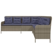 vidaXL 5-Seater L-Shaped Poly Rattan And Powder-Coated Steel Patio Sofa in Grey