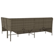 vidaXL 5-Seater L-Shaped Poly Rattan And Powder-Coated Steel Patio Sofa in Grey