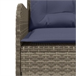 vidaXL 5-Seater L-Shaped Poly Rattan And Powder-Coated Steel Patio Sofa in Grey