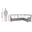 vidaXL 5-Seater L-Shaped Poly Rattan And Powder-Coated Steel Patio Sofa in Grey