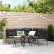 vidaXL Large Powder-Coated Steel Garden Sofa in Black
